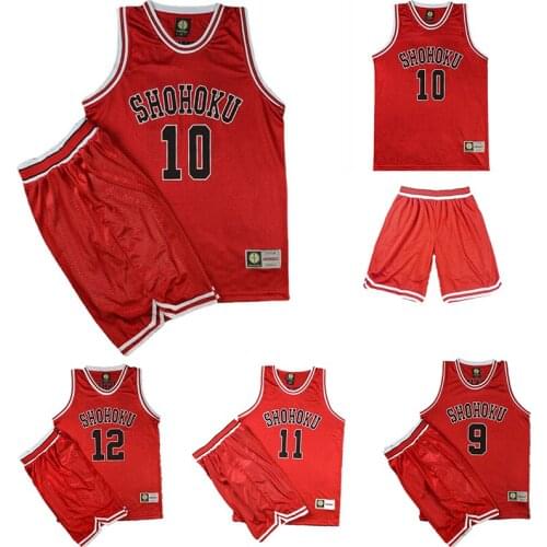 Anime Slam Dunk Cosplay Costumes Shohoku Basketball Team Jersey Sakuragi Hanamichi Rukawa Jersey Sports Wear School Uniform Sets