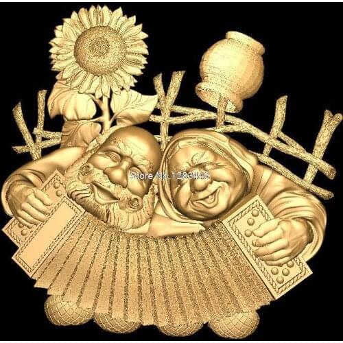 Ded_da_Baba_i_garmon 3D Model STL relief for cnc STL format Furniture 3D STL format furniture decoration