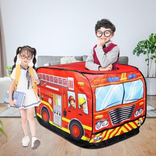 Childrens Toy Fire Truck Tent Cloth Car Game House House Bus Free To Build Folding Storage Outdoor And Indoor Use Non-woven