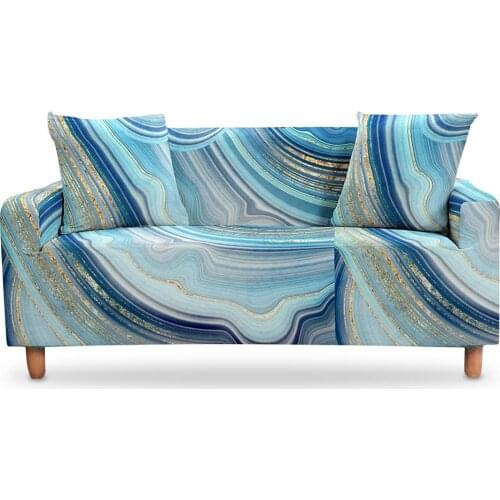 Elastic Stretch Sofa Cover for Living Room Sectional Couch Cover Marble Water Color Armchair Slipcovers LoveSeat 1/2/3/4 Seater