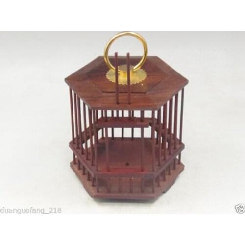 Exquisite Chinese Old Collectibles Handwork Carving 100% handmade annatto Cricket Cage
