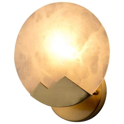 JMZM Modern Wall Lamp White Marble Texture Light-Transmitting Lampshade Bedroom Bedside Lights Corridor Balcony Sconces Lamp