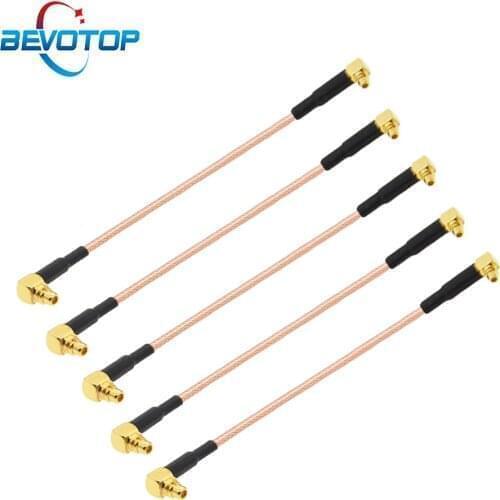 10pcs/lot RG179 Cable MMCX Male Right Angle to MMCX Male 90 Degree Plug RG179 Pigtail 75Ohm RF Coaxial Extension Cord Jumper