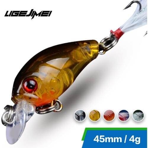 Crankbait Fishing Lure 45mm 4g Wobbler Isca Artificial Eletrica Trout Bass Lure Topwater Minnow Crank Bait With Feather Hook New
