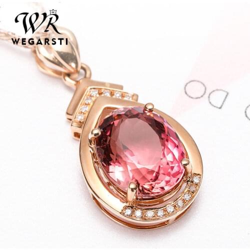 WEGARSTI Rectangle Red CZ 925 Sterling Silver Necklaces & Pendants Charm For Women Engagement Anniversary Gift Fine Jewelry