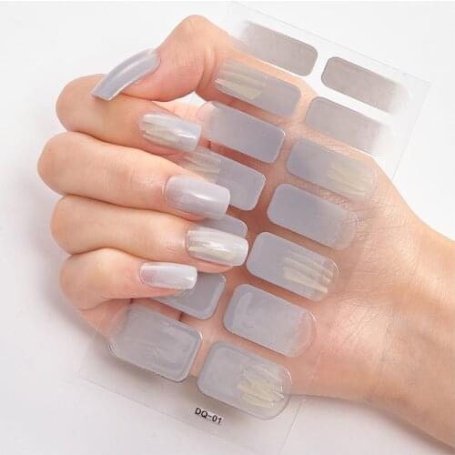 Full Cover Nail Stickers Solid And Patterned Nails Shiny Designed Nail Strips Nail Tips Designer Nail Decals Nail Sticker set