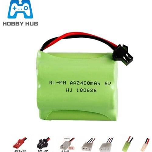 6V 2400mAh Ni-MH battery For RC Toys Car Boats Trucks Tank Guns lighting facilities NIMH AA 6v Rechargeable Battery Packs 1pcs