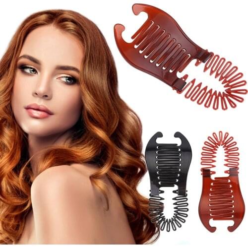 New Plastic Interlocking Side Hair Comb Hairdressing Tool Hair Care Knotting Styling Salon Styling Tools Adjustable Hairpin