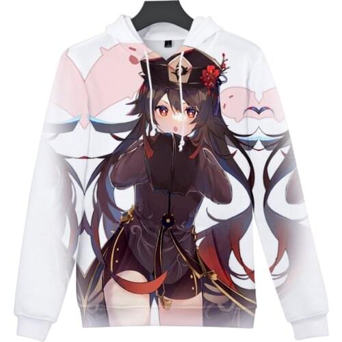 New Genshin Impact Cosplay Hu Tao 3D Hoodie men/womens Sweatshirts Fashion Hoodies Y2K Pullovers Kids Tracksuit Classic Clothes