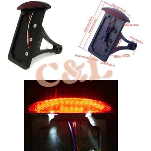 Brand New Black Motorcycle Side Mount License Plate LED Tail Brake Light Fit For Harley Customs Choppers