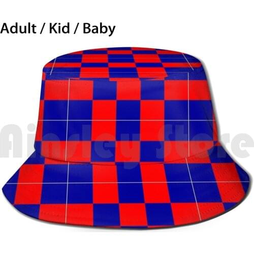 Red & Blue 1 Bucket Hat Adult kid baby Beach Sun Hats Football Eibar Levante Lille Osasuna Inverness Caledonian Thistle
