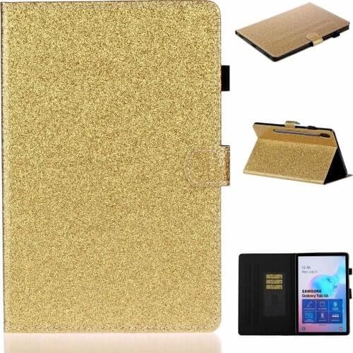 Tablet for Samsung Galaxy Tab S6 Case T860 T865 10.5 Inch 2019 Fashion Bling Glitter Protective Shell Flip Stand Cover Coque+pen