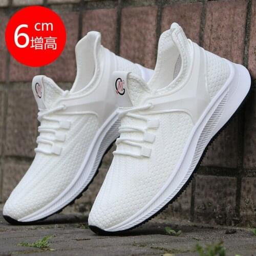 Factory direct selling mens air permeable net shoes small white shoes invisible inner heightening mens shoes