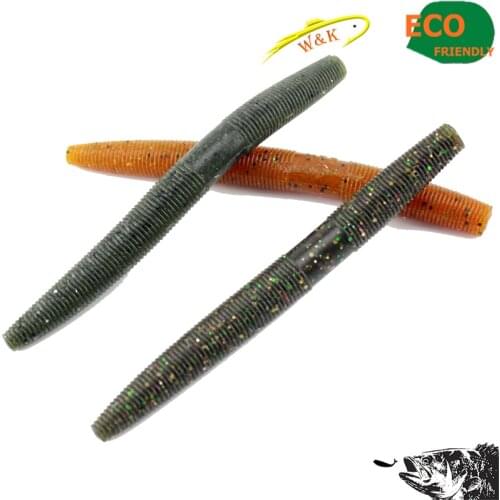 Pond Fishing Lures Bass Lure at 4inch 6pcs Soft Bait with High Salt Inner Senkos Worm Lure No Sinker Rig Baits Pike Perch