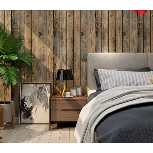 Retro Faux Wood Grain Peel And Stick Wallpaper Self-adhesive Wood Plank Wallpaper Roll Removable Vinyl Wall Covering For Restaur