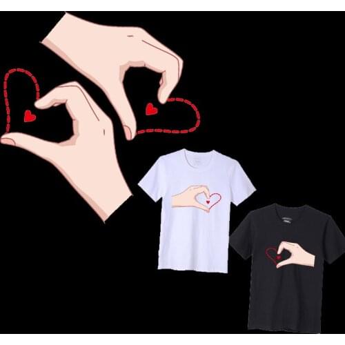 Cute Heart Love Patches Washable Iron-on Transfers For T-Shirt Children Gift DIY Clothes Stickers Lovely Hand Heat Transfer