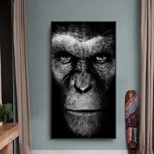 Modern Black Gorilla Graffiti Monkey Animal Canvas Painting Posters Prints Scandinavian Cuadros Wall Art Picture for Living Room