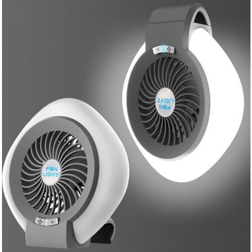 New Portable Adjustable Fan Light Night Light USB Charging Camping Lamp for Outdoor Camping Tent Fishing Office Bedroom