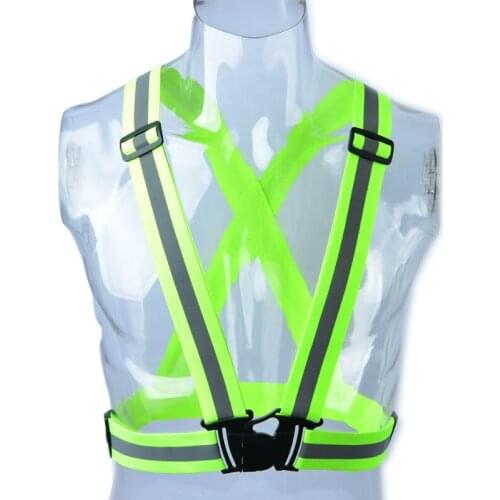 High Visibility Unisex Adjustable Safety Security High Visibility Reflective Vest Gear Stripes Jacket Night Running Wholesale