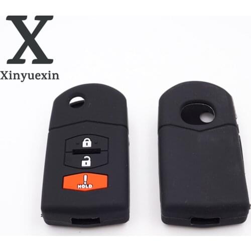Xinyuexin 2+1 Buttons 3 Buttons Replacemrnt Silicone Car Key Cover Fit for Mazda Smart Car Key Case Protective Shell