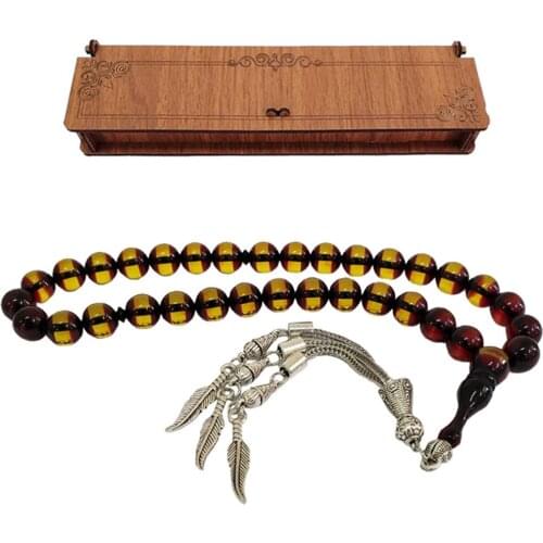 Boxed Rosary Amber Powder