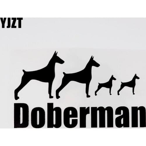 YJZT 15.6CM×9CM For Animal Doberman Vinyl Decor Car Sticker Decal Black/Silver 13F-0032