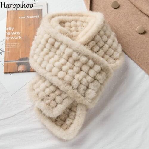 The new women winter scarf genuine mink fur scarf winter womens warm brand new real mink fur scarves