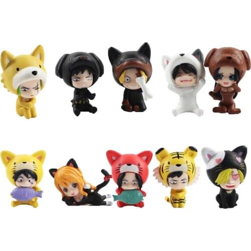 5pcs/set 2styles Anime OP Figure Toys Luffy Nami Sanji Zoro Sabo Ace Hancock Law Cos Animals Mini Model Dolls Gift