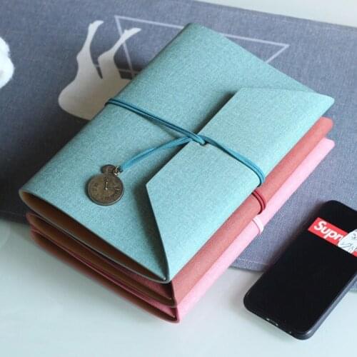 A5 Loose-leaf Tri-fold Detachable Hand Ledger Pu leather Notepad Multi-purpose Scrapbook Convenient Multi-color P9YA