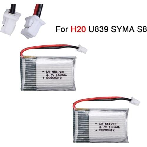 3.7V 150mAh 30C lipo Battery For H2 H8 H48 U207 Helicopter Battery RC Quadcopter Spare Or 3.7v Battery for H20 U839 SYMA S8