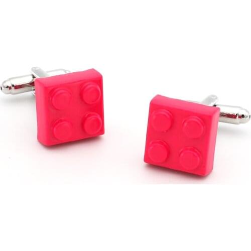 Blocks Cufflinks For Men Classic Toy Design Quality Brass Material Rose Pink Color Cuff Links Wholesale&retail