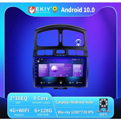 EKIY Car Radio For Hyundai Santa Fe SM 2000-2012 For JAC S1 (Rein) 1 2007-2013 Autoradio Blu-ray Multimedia Player Navi GPS HU