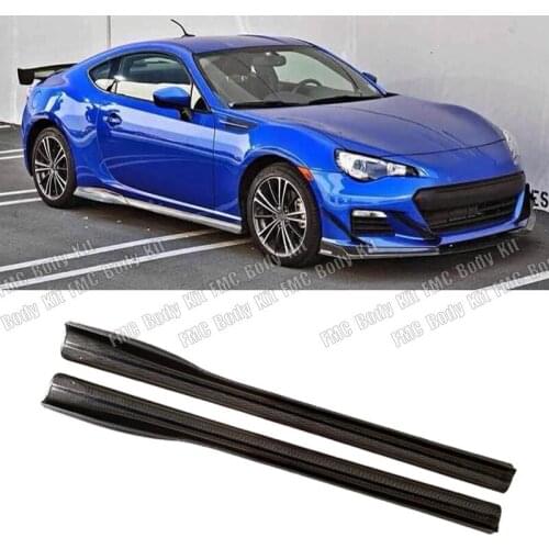 Real Carbon Fiber Car Side Skirts Body Kits For Subaru BRZ Toyota FT86 GT86 2013-2020 2 Door Bumper Side Skirts Car Styling