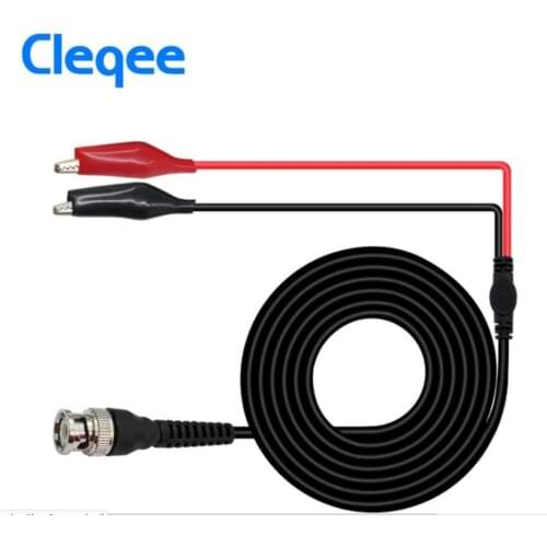Cleqee P1011 BNC Q9 Male Plug To Dual Alligator Clip Oscilloscope Test Probe Lead Cable 110cm Wholeasle