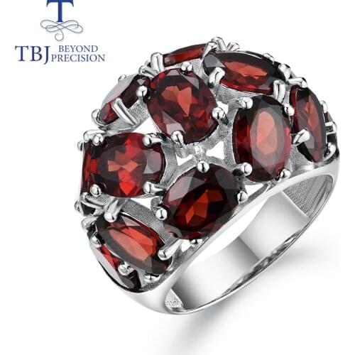 Natural gemstone garnet unisex ring 925 sterling silver creative fine jewelry Suitable for birthday nice gifts tbj promotion