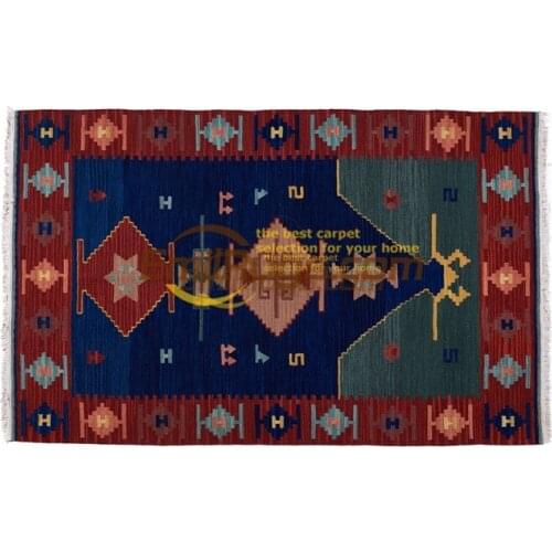 Nordic style kilim rug Wool Handmade Turkish Bedroom Geometric Turkish Natural