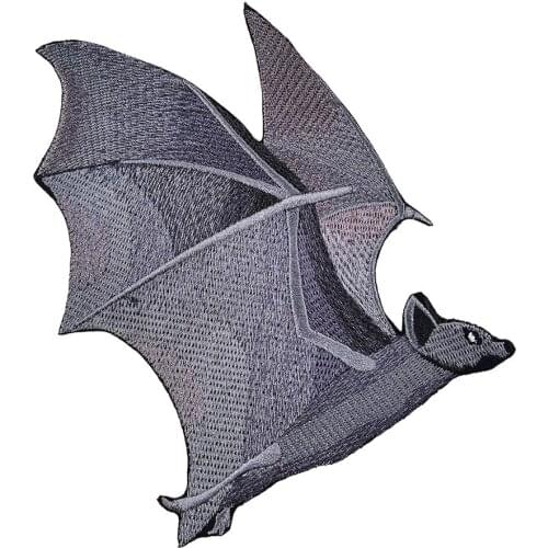 Flying Bat Embroidered Patch Iron on Patches Free Shipping Clothes Applique for Jackets Cartoon Motorcycle Club Rocks Badges