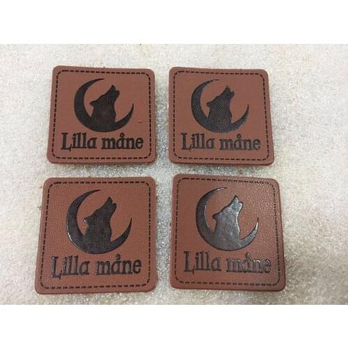 Customized Embossed Logo PU Leather Label For Clothing