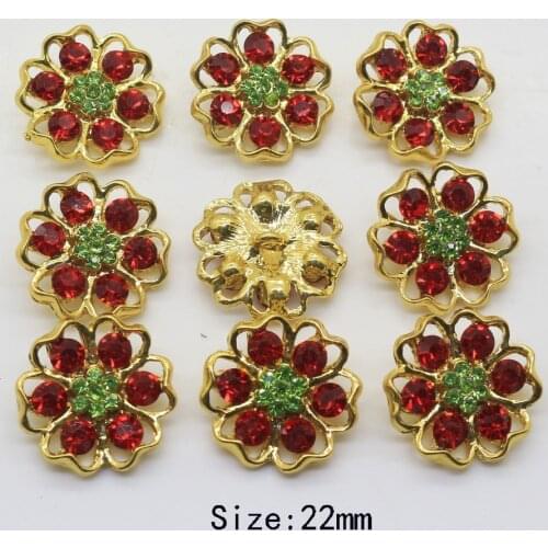 10Pcs 22mm Metal buttons Rhinestone button For clothing Accessories weding handmade decorative buttons