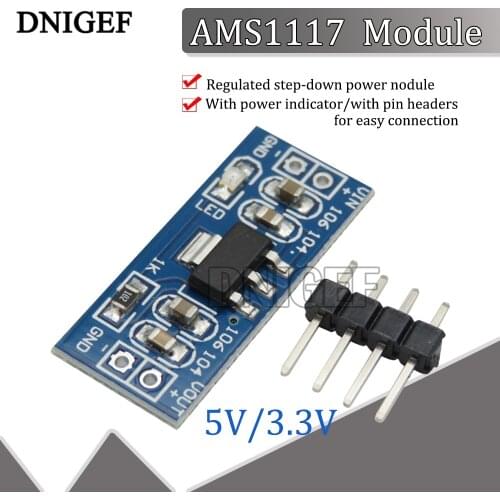 DNIGEF 1 PCS AMS1117 5V SMD DC-DC Step Down Buck Converter Power Supply Module DC-DC 4.5V-7V to 3.3V 5.0V for Arduino Bluetooth