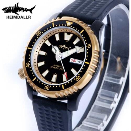 HEIMDALLR Mens Diver Watch Sapphire Crystal NH36A Automatic Watch Panoramic Luminous 200M Waterproof Mechanical Watches