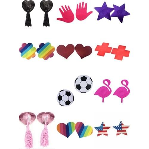 NEW 1Pair Women Sexy Nipple Covers Heart/Star/Animal Shape Nipple Stickers Pasties Chest Stickers Multi Style Wholesale