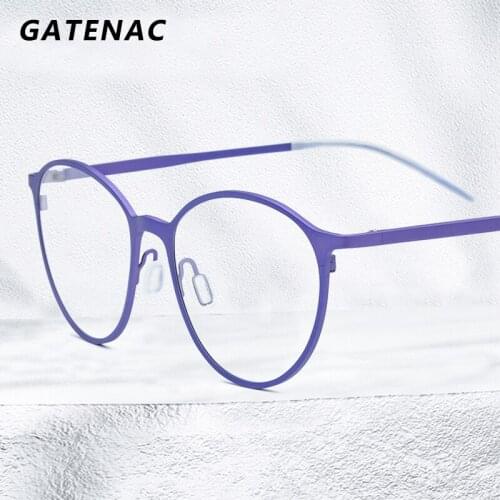 2021 New Pure Titanium Eyeglasses Frame Men Vintage Round Prescription Myopia Optical Glasses Frame Women Korea Luxury Eyewear