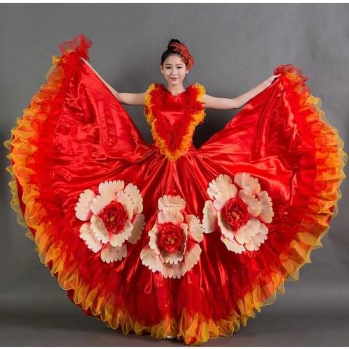 Opening Dance Dresses Spanish Dress Large Swing Full-skirt Adult Female Dance Costume Mujer Performance Chorus Wear Suit H578