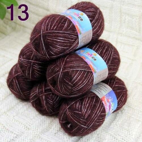 Sale 6SkeinX50gr Luxury Fluffy Soft NEW MOHAIR Shawls Hand Knit Crochet Yarn Brown 822-13-6