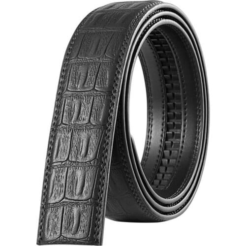 New Style Men Genuine Leather Belt Crocodile Pattern Automatic Strap Fashion Youth Pant Belt Automatic Buckle Leather Belt 3.5cm
