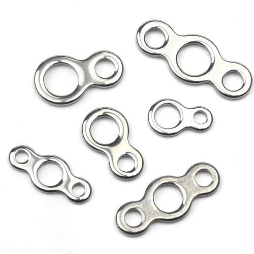 10pcs/bag gourd chain fishing 8 solid ring Stainless Steel Seamless Heavy Duty Fishing slow Jigging Lure Assist hook Connector