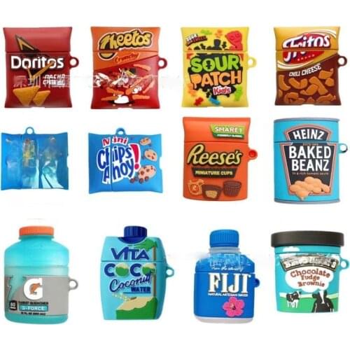 Luxury 3D Cartoon Chocolate snacks candy silicone Case For Apple Airpods 2 1 pro case air pods Wireless charging soft Cover Box