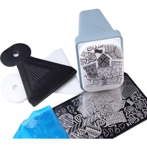 Nail Art Image Stamper And Big Scraper 4X6cm Silicone Nail Art DIY Polish Image Transfer Stamping Stamper