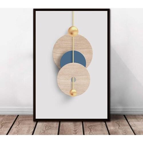 Modern Colorful Abstract Geometric Poster Unframed Canvas Painting Wall Art Picture Poster Print for Living Room Home Decoration